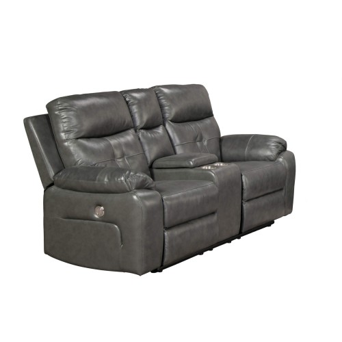 Addison Leather Reclining Loveseat Grey